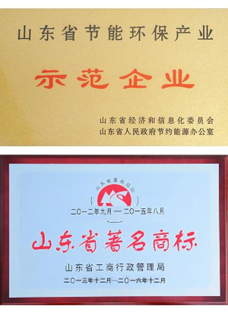 節(jié)能示范企業(yè)、山東省著名商標(biāo)